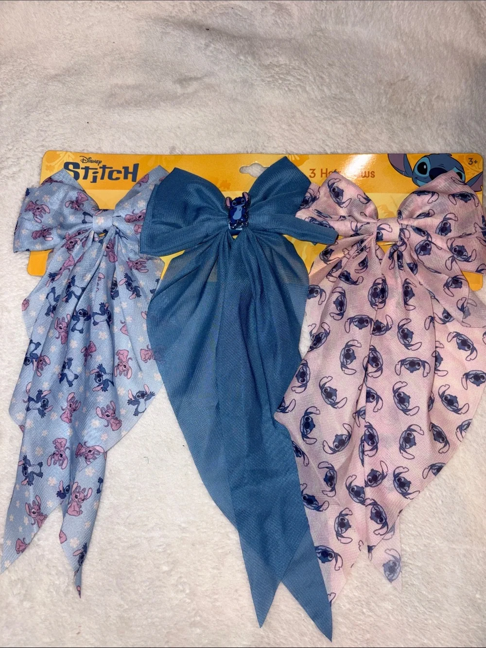 Disney Stitch Bow Hair Clips - Blue & Pink Set